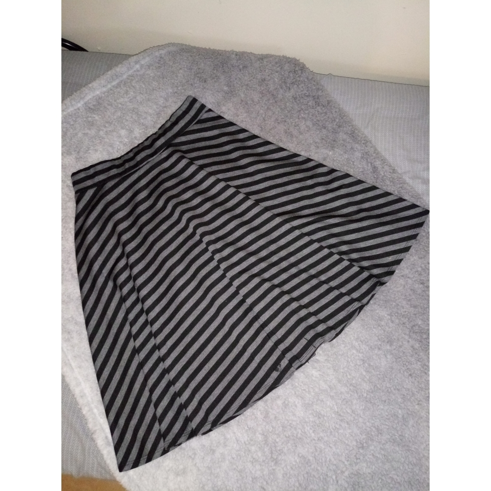 Black and Gray Striped Skirt